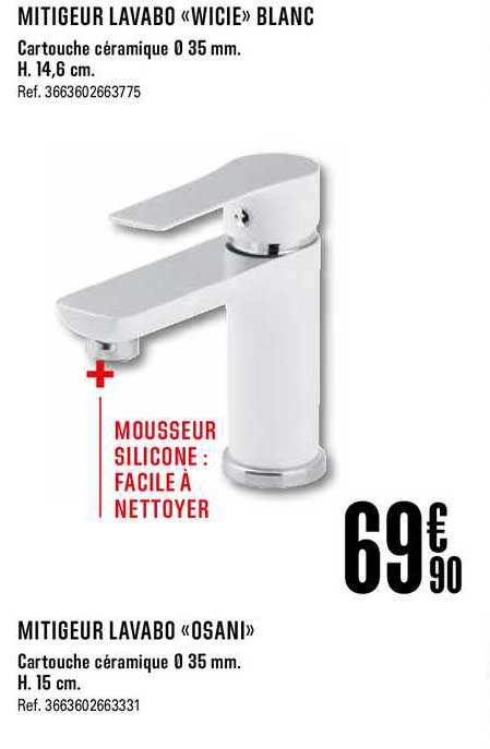 mitigeur lavabo wicie blanc