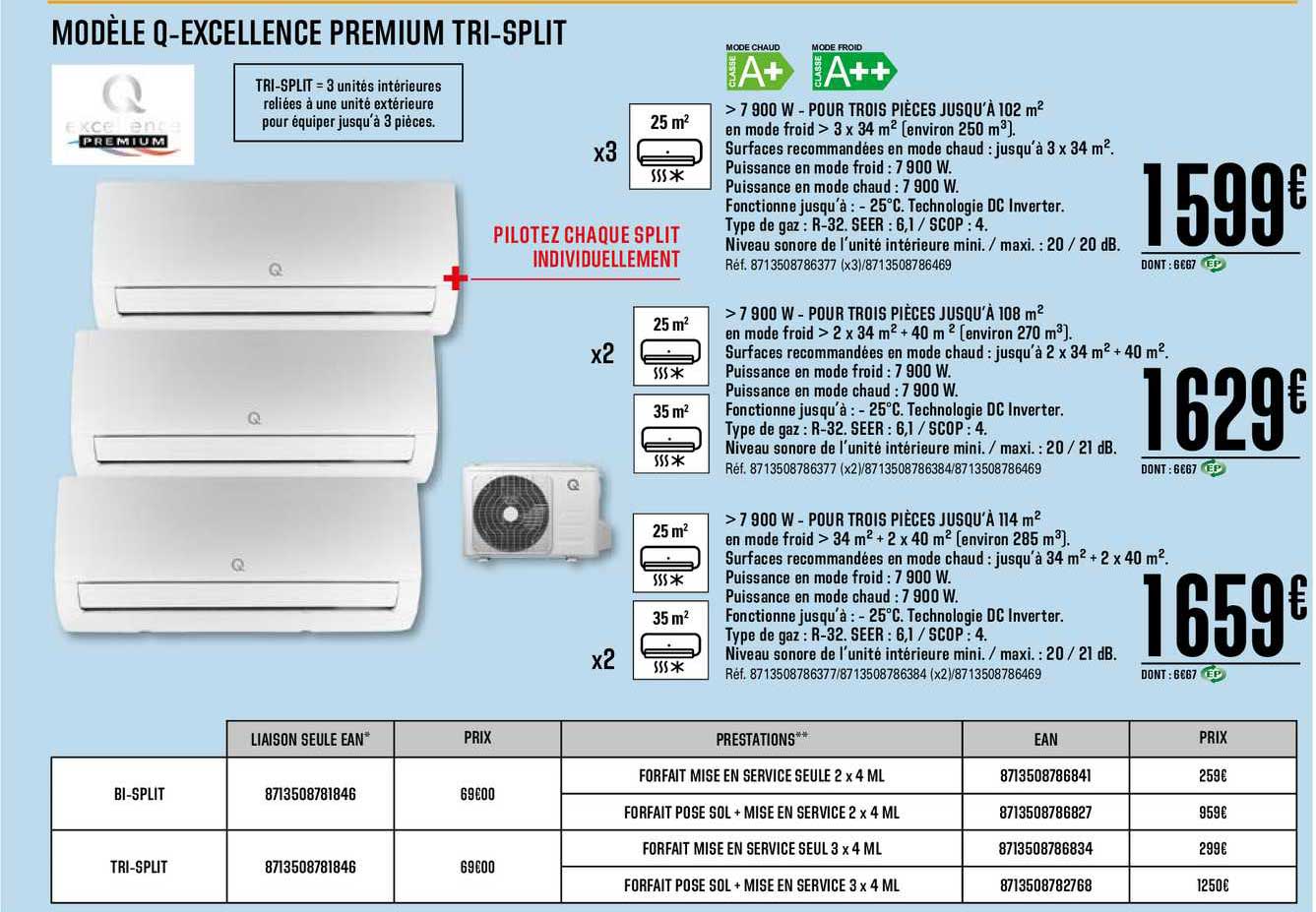 modèle q excellence premium tri split
