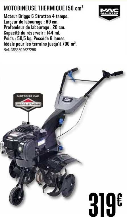 motobineuse thermique 150 cm3 mac allister
