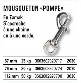 Mousqueton Pompe En Zamak