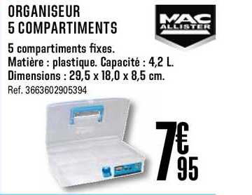 organiseur 5 compartiments mac allister
