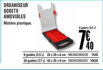 organiseur godets amovibles