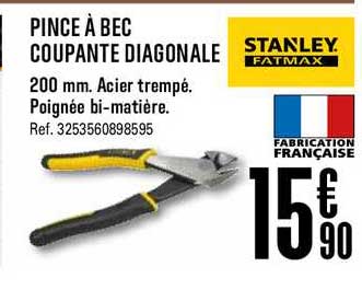 pince à bec coupante diagonale stanley fatmax