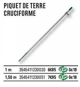 piquet de terre cruciforme