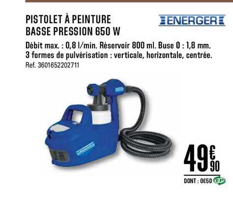 Pistolet à Peinture Basse Pression 650 W Energer