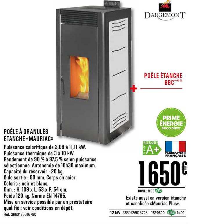 poêle à granulés étanche mauriac dargemont