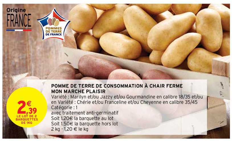 pomme de terre de consommation à chair ferme mon marché plaisir
