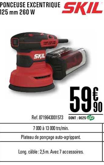 ponceuse excentrique 125 mm 260 w skil