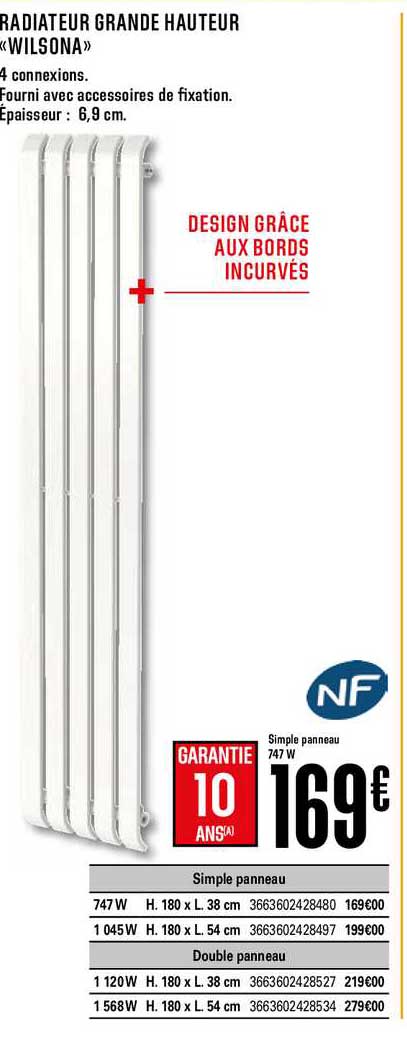 radiateur grande hauteur wilsona