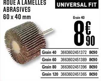 Roue à Lamelles Abrasives 60 X 40 Mm Universal Fit