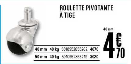 roulette pivotante à tige