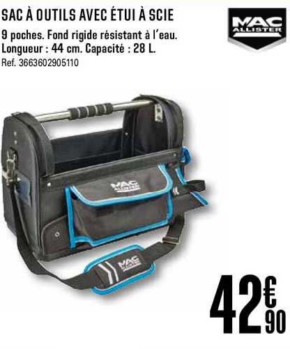 sac à outils avec étui à scie mac allister