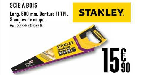 scie à bois long. 500 mm 3 angles de coupe