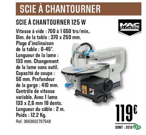 scie à chantourner 125 w mac allister