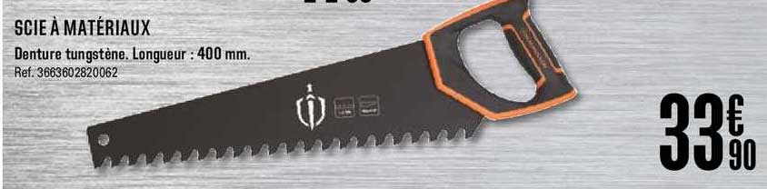 scie à matériaux denture tungstène longueur 400 mm
