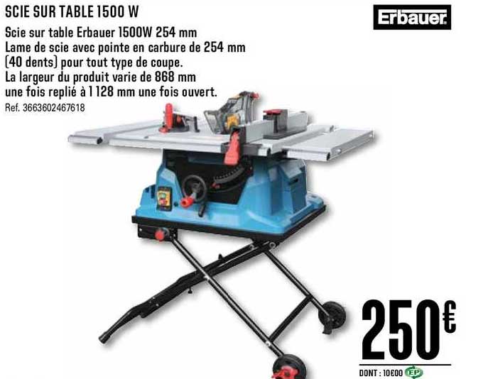 Scie Sur Table 1500 W Erbauer