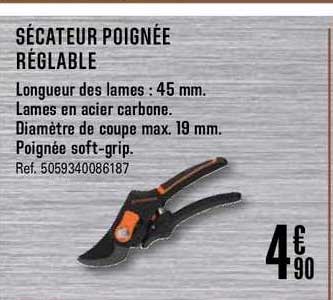 Sécateur Poignée Réglable Poignée Soft Grip