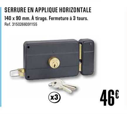serrure en applique horizontale