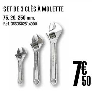 set de 3 clés à molette