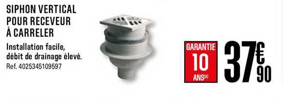 siphon vertical pour receveur à carreler