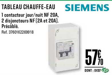 Tableau Chauffe Eau Siemens