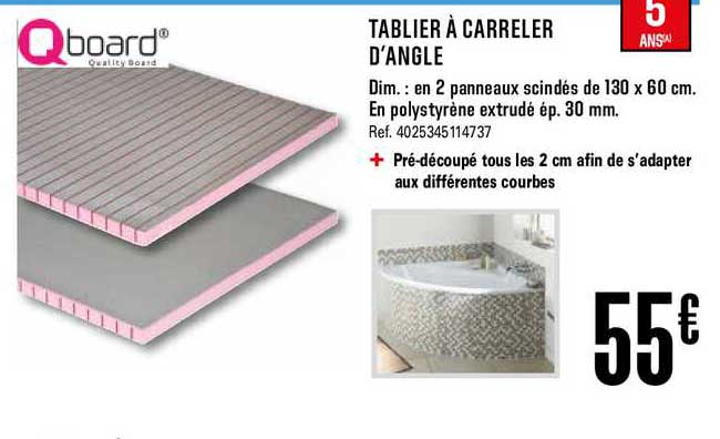 tablier à carreler d'angle qboard