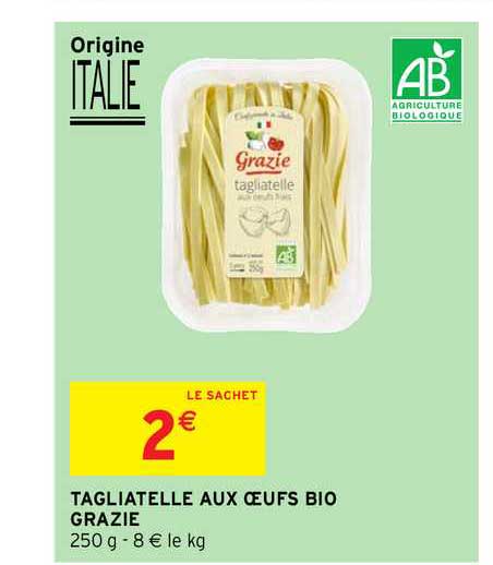 tagliatelle aux oeufs bio grazie