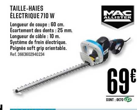 taille haies électrique 710 w mac allister