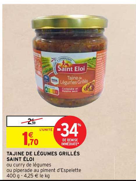 tajine de légumes grillés saint éloi