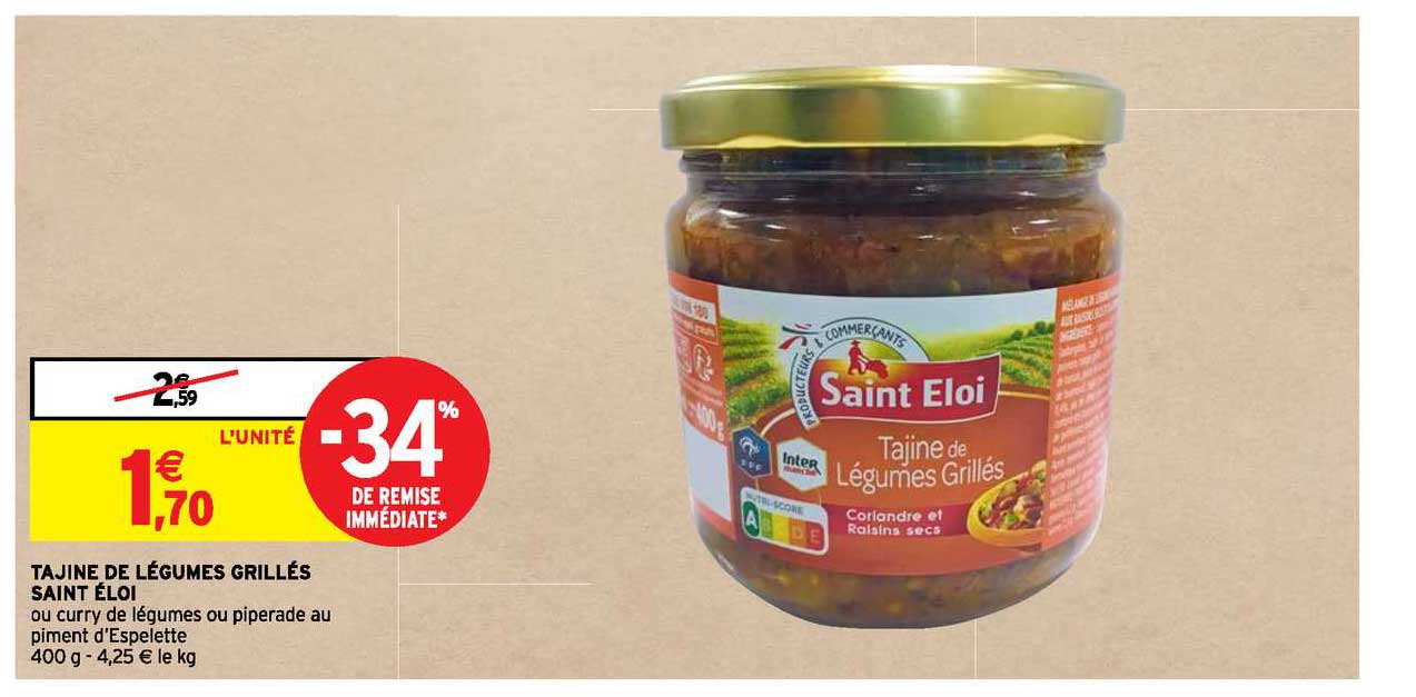 tajine de légumes grillés saint éloi