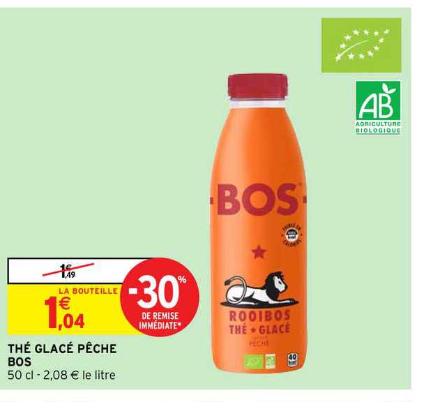 thé glacé pêche bos