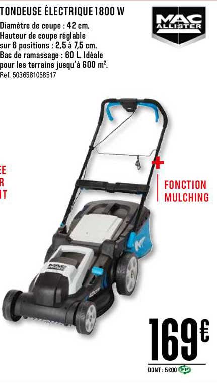 tondeuse électrique 1800 w mac allister