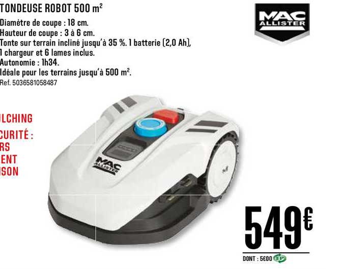 tondeuse robot 500 m2 mac allister