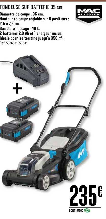 tondeuse sur batterie 35 cm mac allister