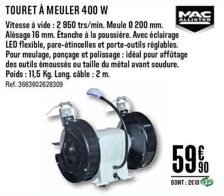 touret à meuler 400 w mac allister