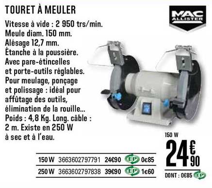 touret à meuler mac allister