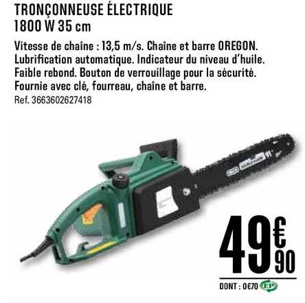 Tronçonneuse électrique 1800 W 35 Cm
