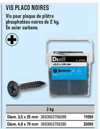 vis placo noires diall