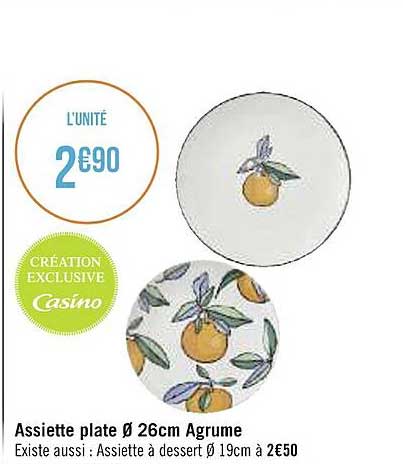 assiette plate ø 26 cm agrume