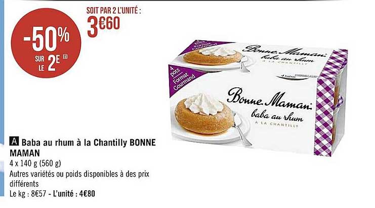 baba au rhum à la chantilly bonne maman