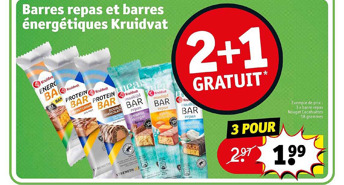 barres repas et barres énergétiques kruidvat