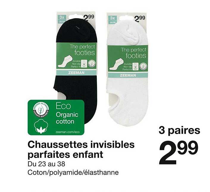 chaussettes invisibles parfaites enfant