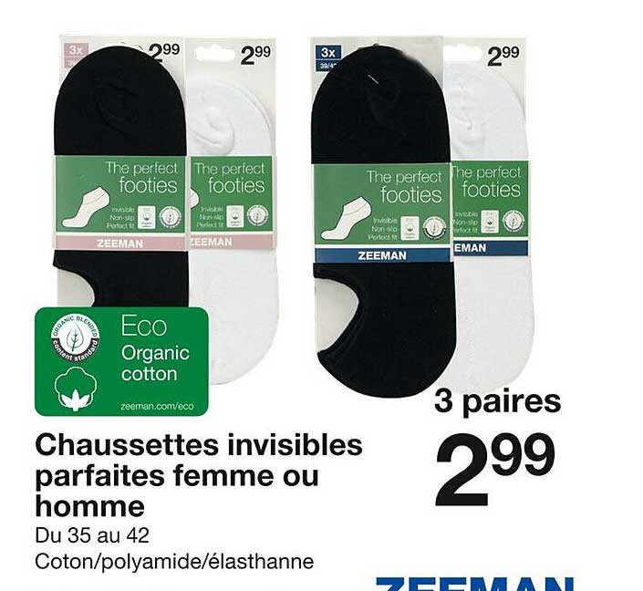 chaussettes invisibles parfaites femme ou homme