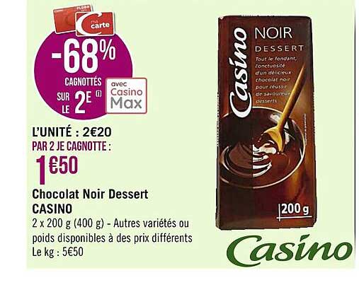 Chocolat Noir Dessert Casino