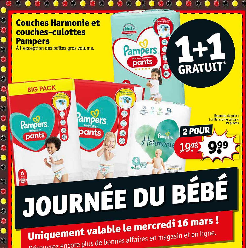 couches harmonie et couches-culottes pampers