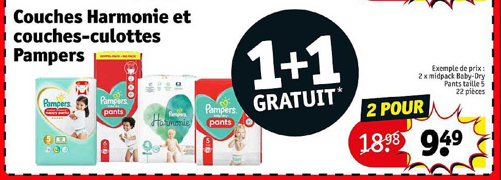 couches harmonie et couches-culottes pampers