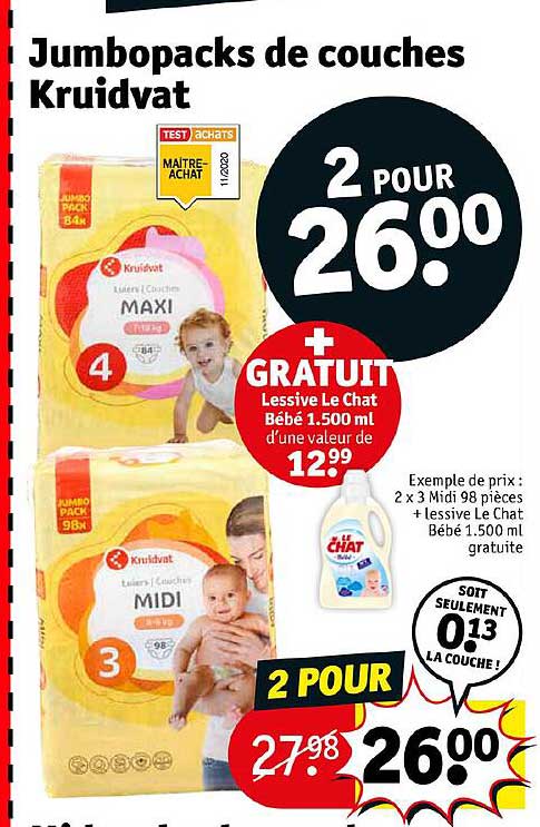 jumbopacks de couches kruidvat