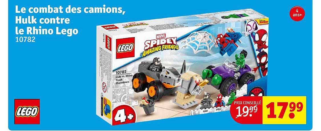 le combat des camions, hulk contre le rhino lego