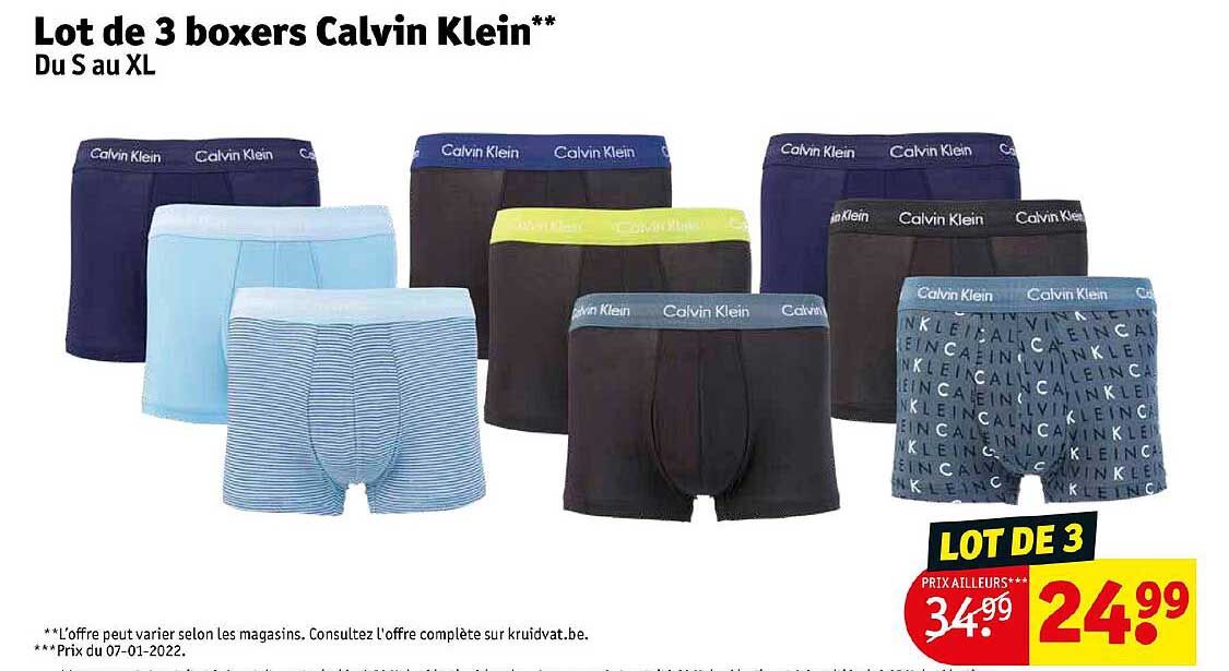 lot de 3 boxers calvin klein