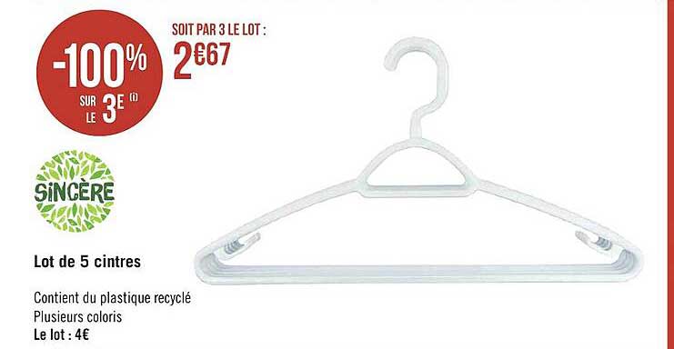 Lot De 5 Cintres Sincère